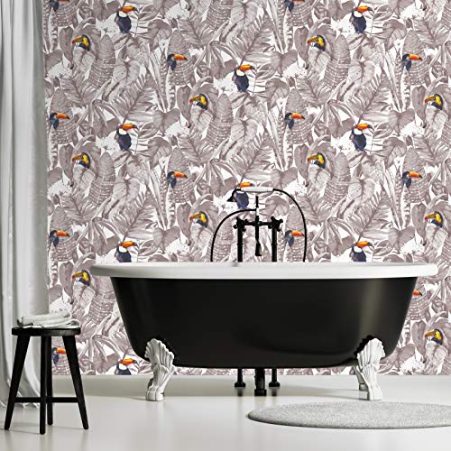 Tempaper Newspaper Toucan Removable Peel And Stick Wallpaper, 20.5 In X 16.5 Ft, Made In The Usa #TOP4