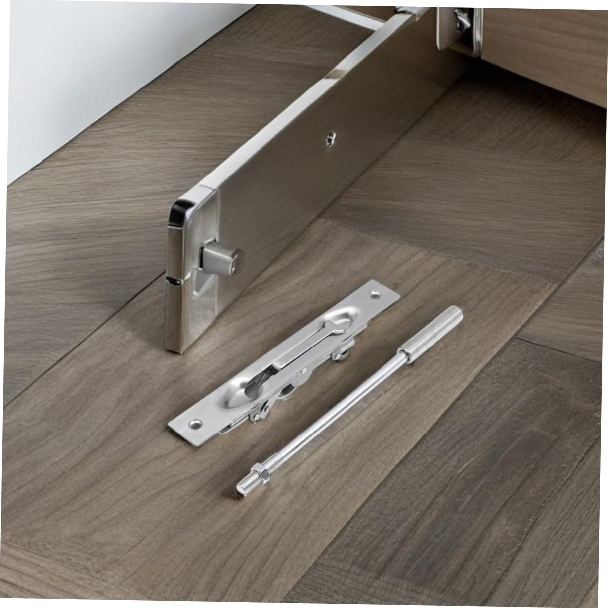 Hemobllo 2sets Serratura Scorrimento in Acciaio Inossidabile Chiavistello Nascosto Per Porte Doppie in Legno e Composito Sicurezza Anti-effrazione Con Design Adatto Diverse Altezze Familiar