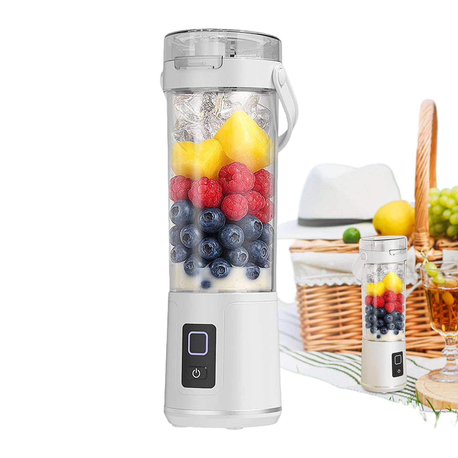 Mixeur à jus nomade sans fil avec bec verseur et couvercle étanche 600 ml