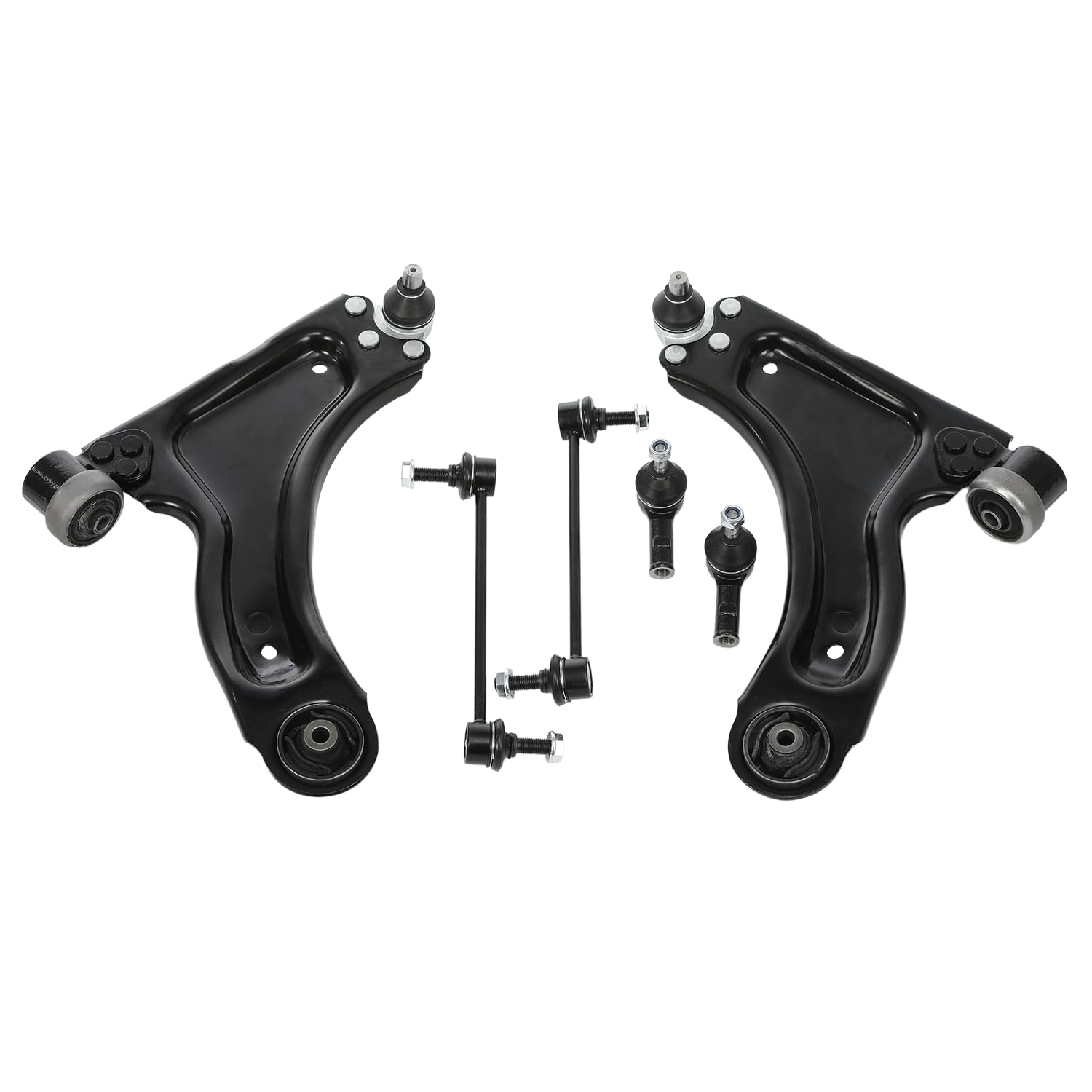 2x Querlenker mit Koppelstange + Spurstangenkopf Vorderachse Links Rechts Kompatibel mit Opel Combo, Corsa C X01, Tigra Twintop X04