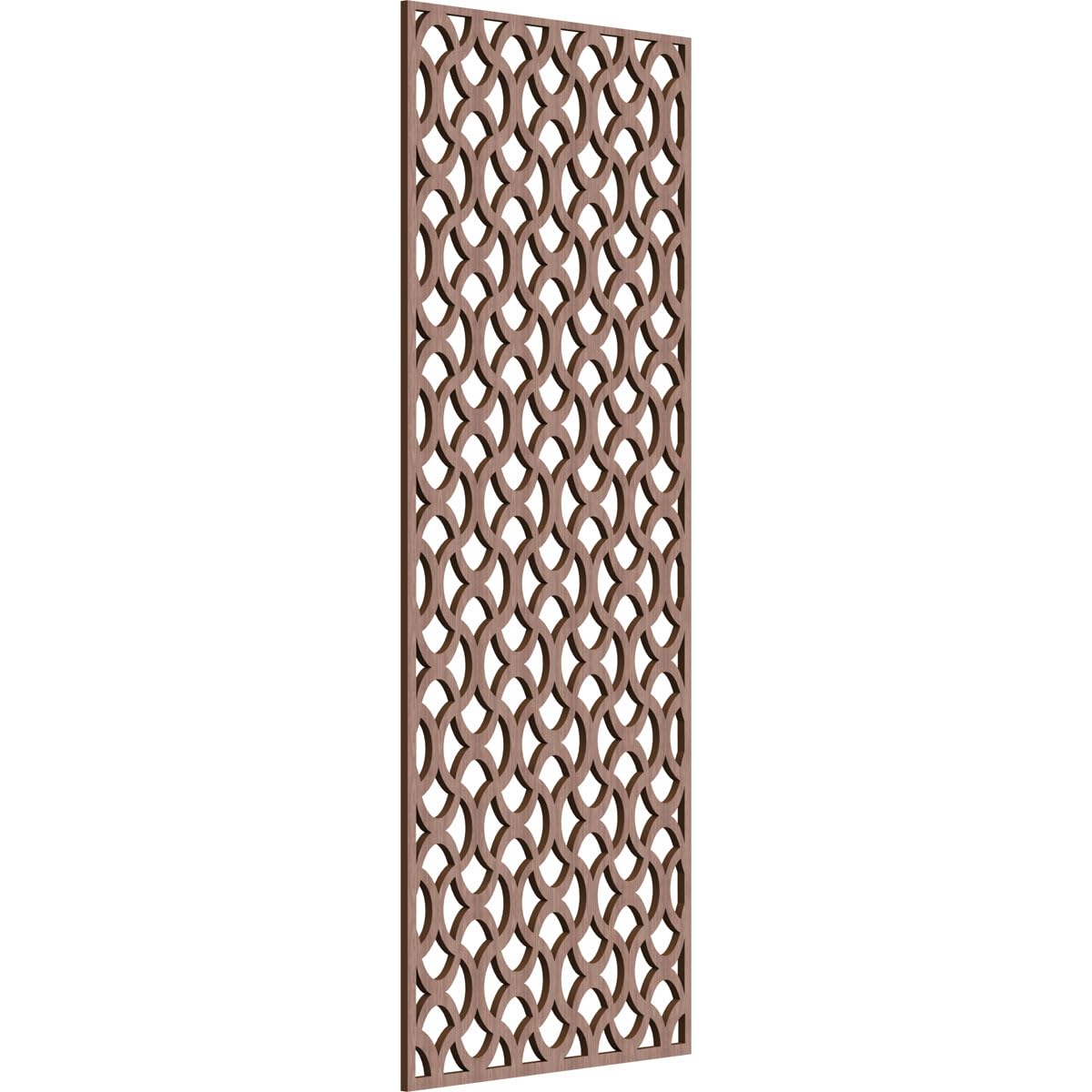 Resort Decorative Pierced Fretwork Wood Wall Panels, 21 3/8"W x 54 3/8"H x 3/8"T, Walnut