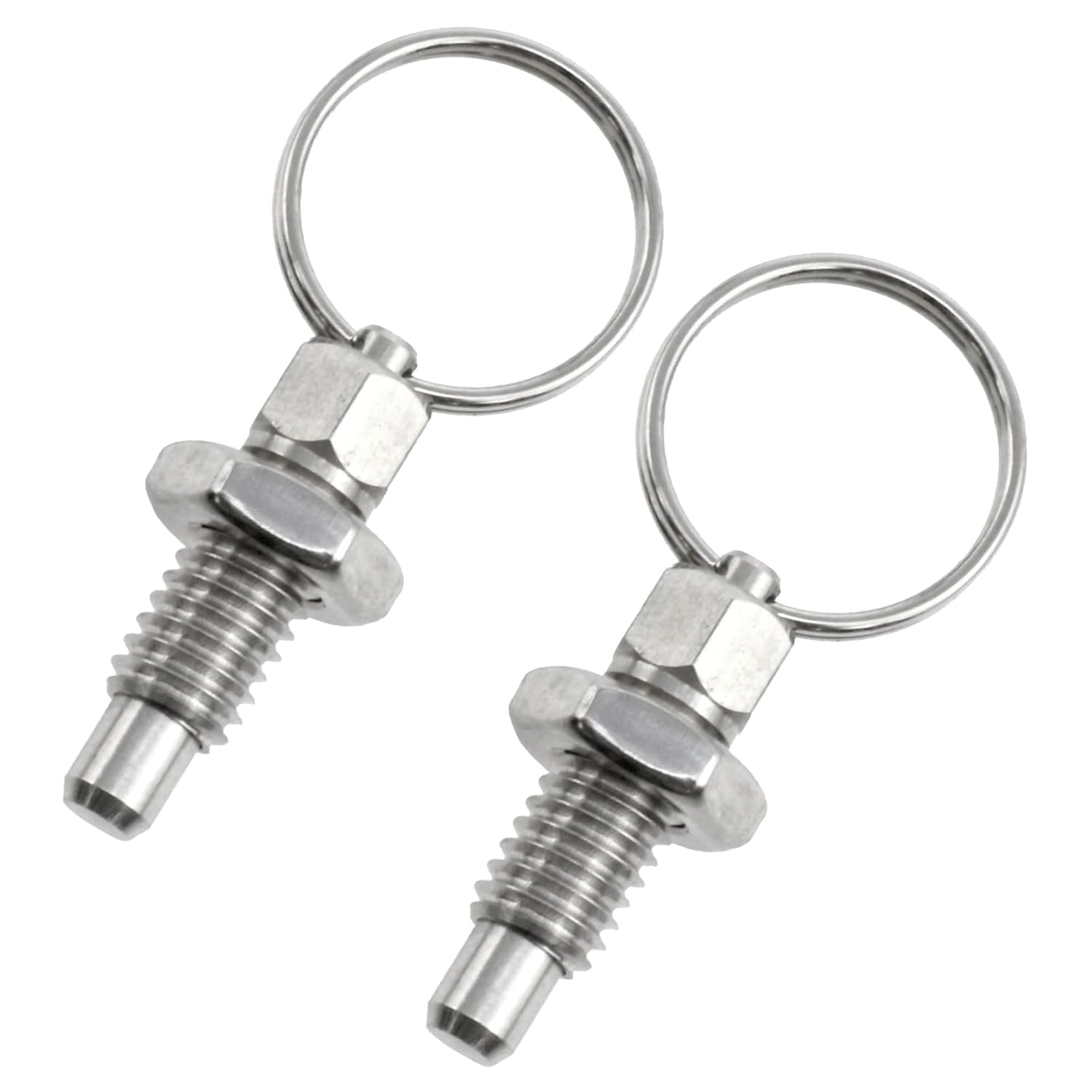 2 Packs Spring Plungers Hand Retractable Spring Plunger with Stainless Steel NonLocking Type