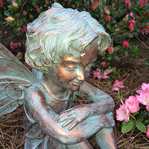 Home Styles Caroline Fairy 96108 Large Sitting Statue Bronze Patina, 12" H #TOP4
