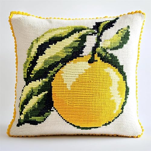 XDEGHUANGSS Juego de cojines de nudos para adultos, principiantes, funda de almohada, ganchillo, juegos de manualidades, lienzo preimpreso, hilo, pasatiempos, bricolaje, decoración del hogar, regalo