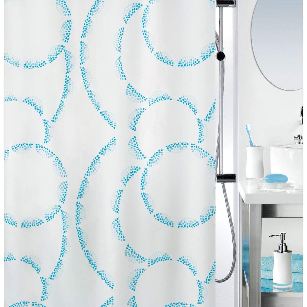 Spirella Rideau de Douche Polyester Claire 240x180cm Bleu & Blanc