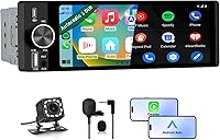 Vista 1 de Estéreo de coche de un solo DIN, CarPlay de 6.36 pulgadas y radio con pantalla táctil IPS Android Auto con Bluetooth con cámara de respaldo