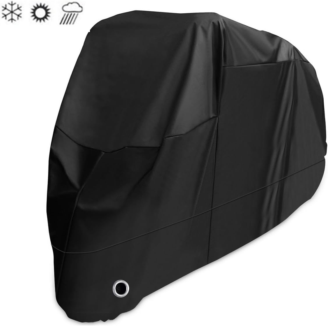 Yododo Motorbike Cover 190T Motorcycle Cover Waterproof - XXL(Black)