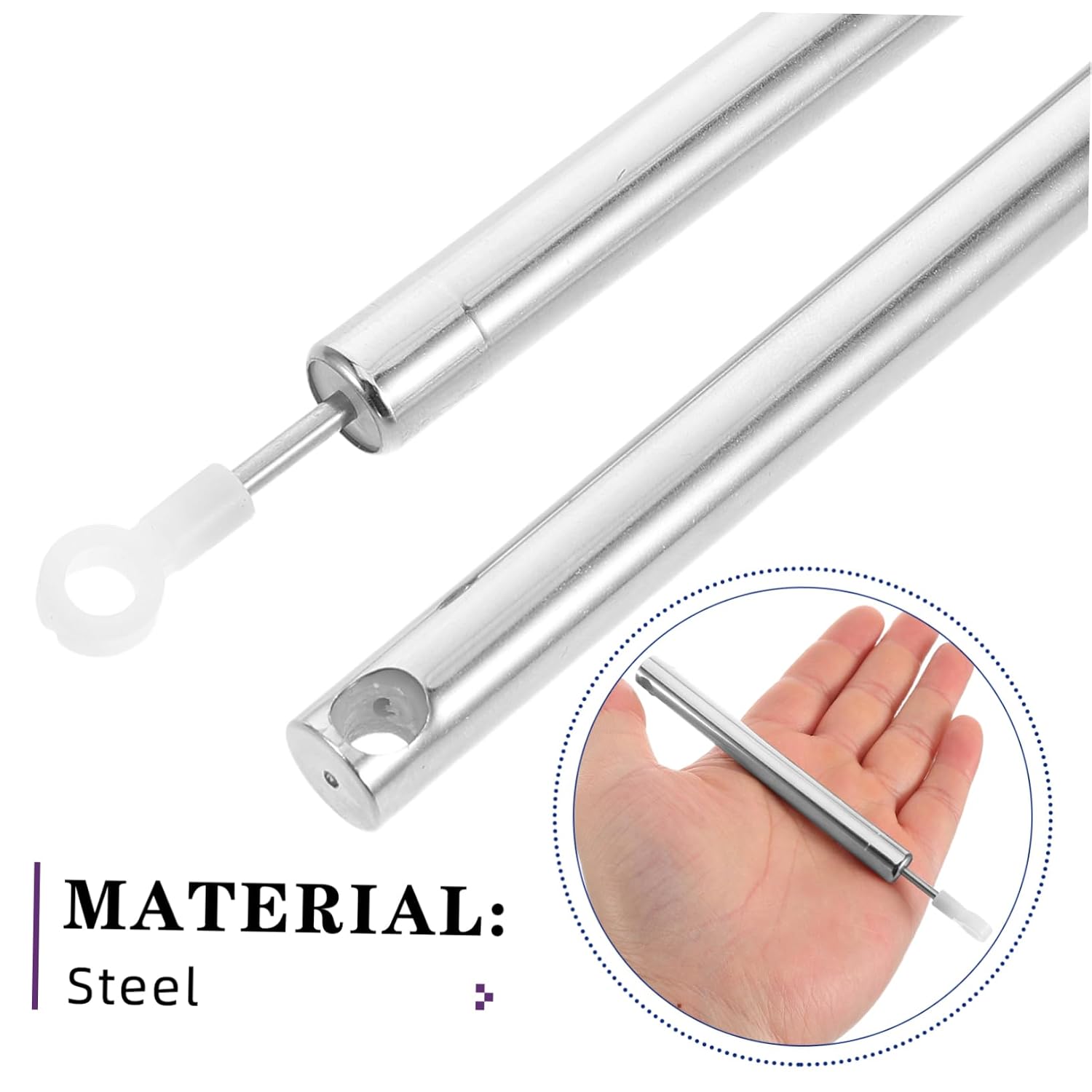 Ciieeo 2pcs Replacement Steel Dampers for Trash Can Noise Reduction Silent Closing System Support Rod