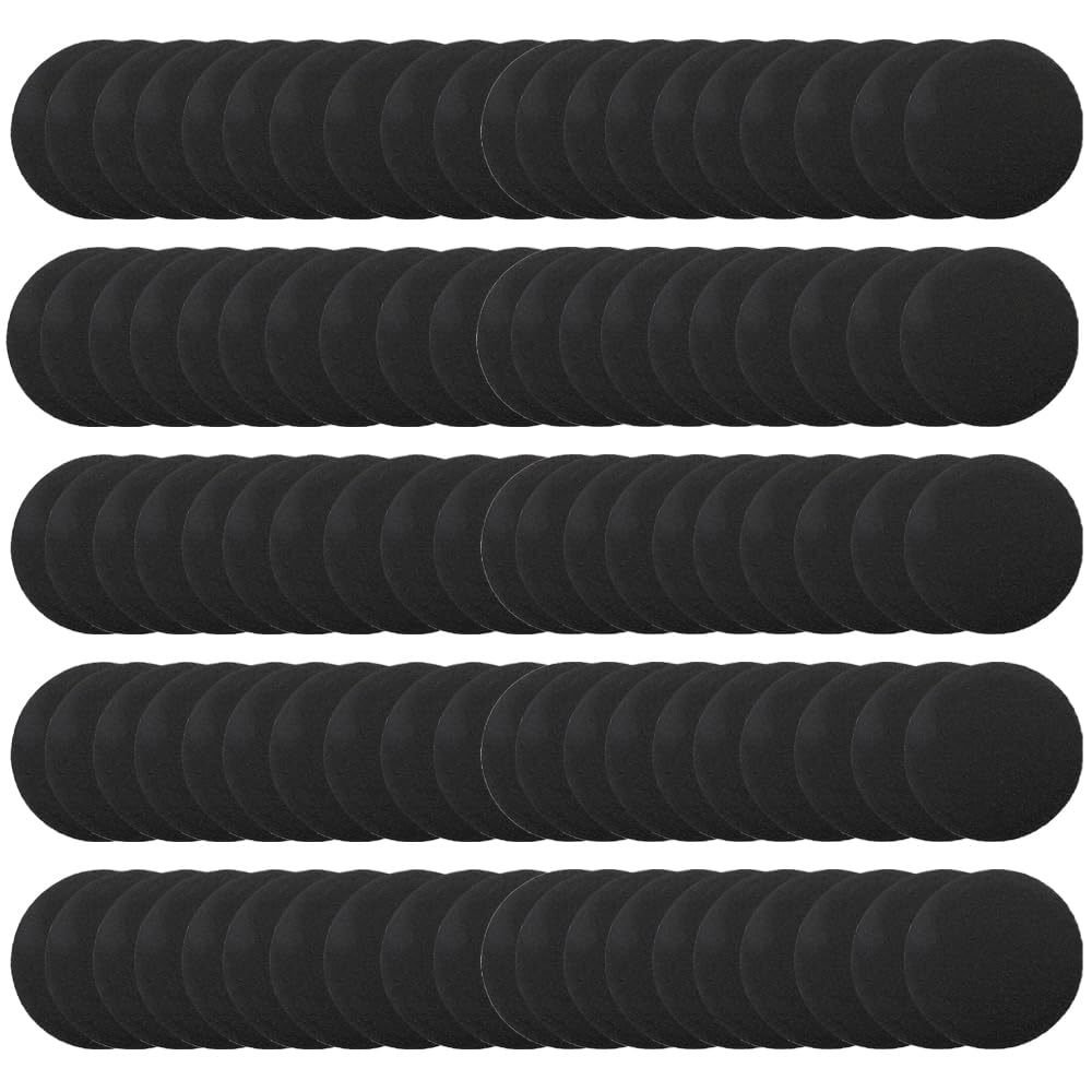 Unifizz 100 Pcs 75mm Sanding Discs Pads 3 inch Dry or Wet Sandpaper Pads Hook and Loop Sanding Disk Abrasive Polish Pad Plate 80#