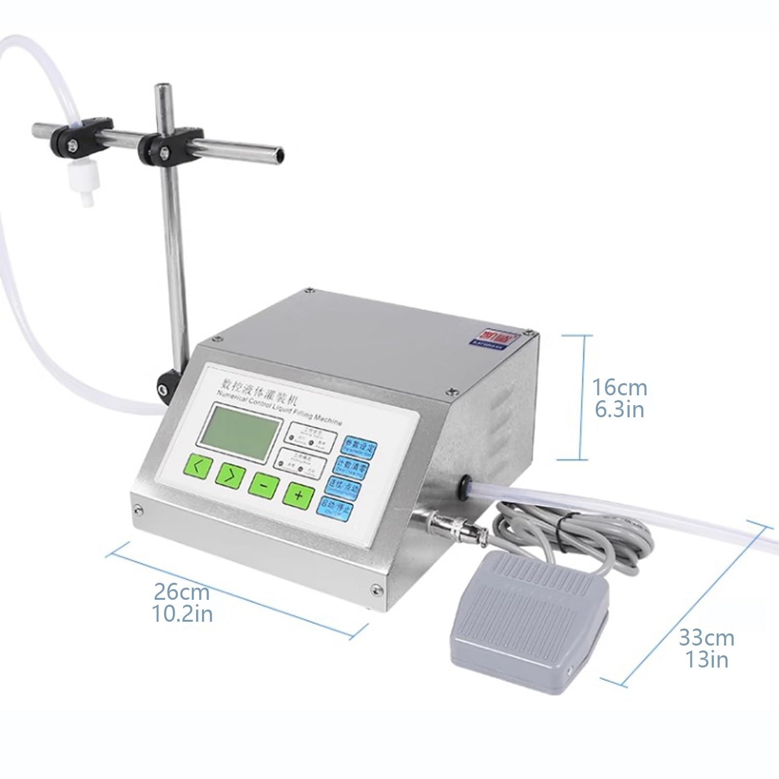 Llenadora de Acero Inoxidable, llenadora automática de líquidos, Boquilla única G11A, Panel de Control Digital, 3,2 l/min, para líquidos Muy diluidos.