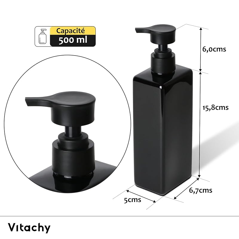 Pack de 3 distributeurs douche noirs - vue 5