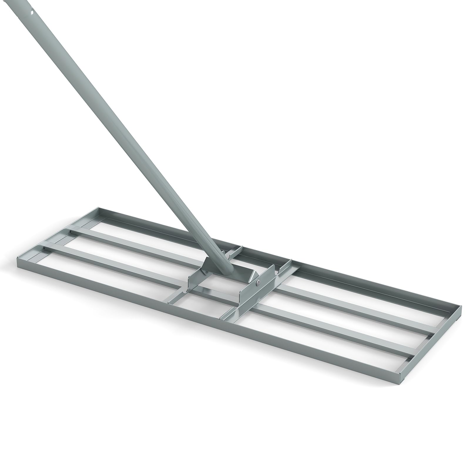Rastrillo nivelador de césped, 75 x 25 cm/30" x 10" Herramienta de metal resistente para nivelar el césped con mango ajustable, nivelador de suelo que ahorra esfuerzo para jardín, patio, césped y c