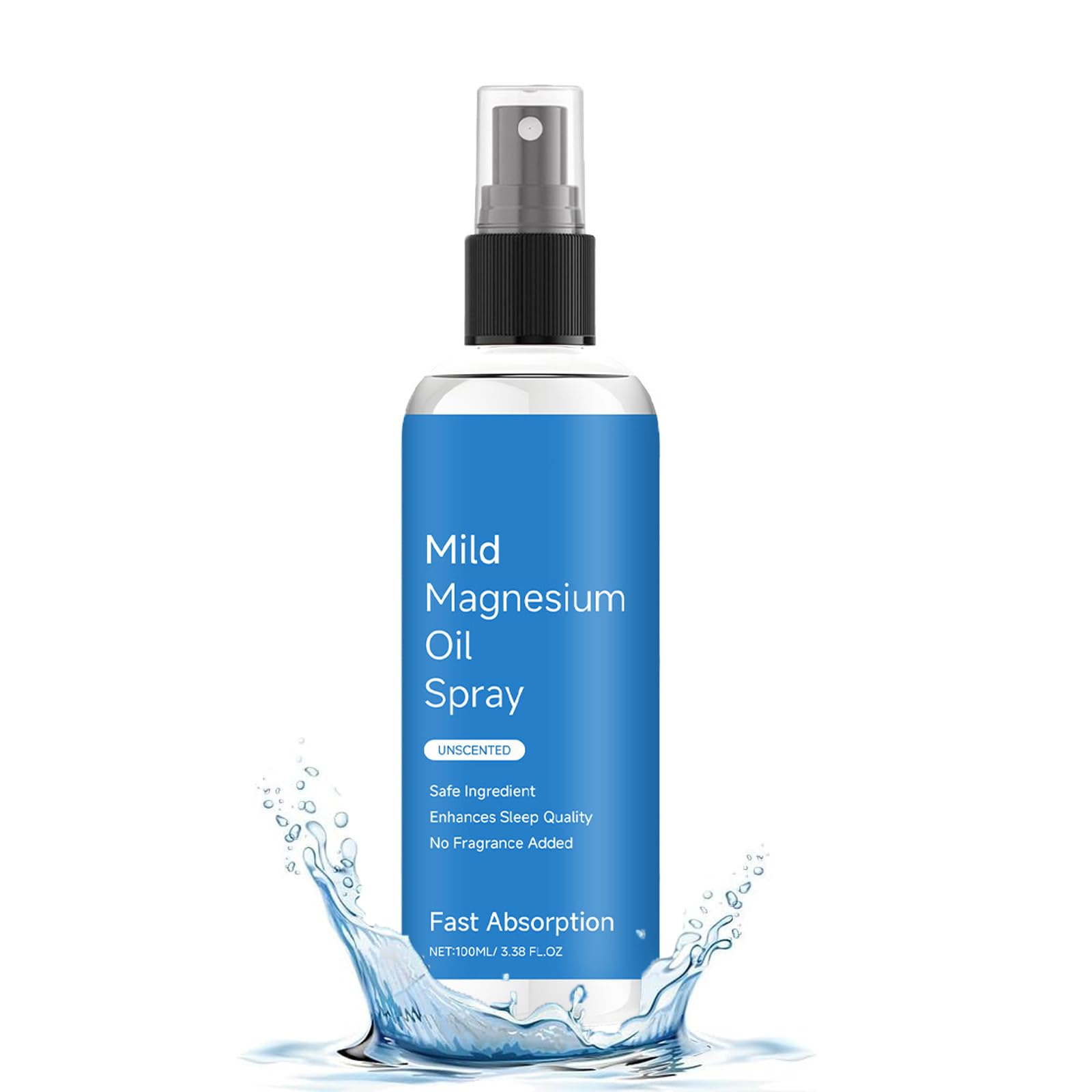 LiexuanNew Upgrade Extra Strength Ultra-Pure Magnesium Spray, Pure Magnesium Oil Spray, Fast Absorbent, 100% Organic Magesium Oil, Promotes Calm Sleep and Relaxation, for Feet, Sleep, and Body (1PC)