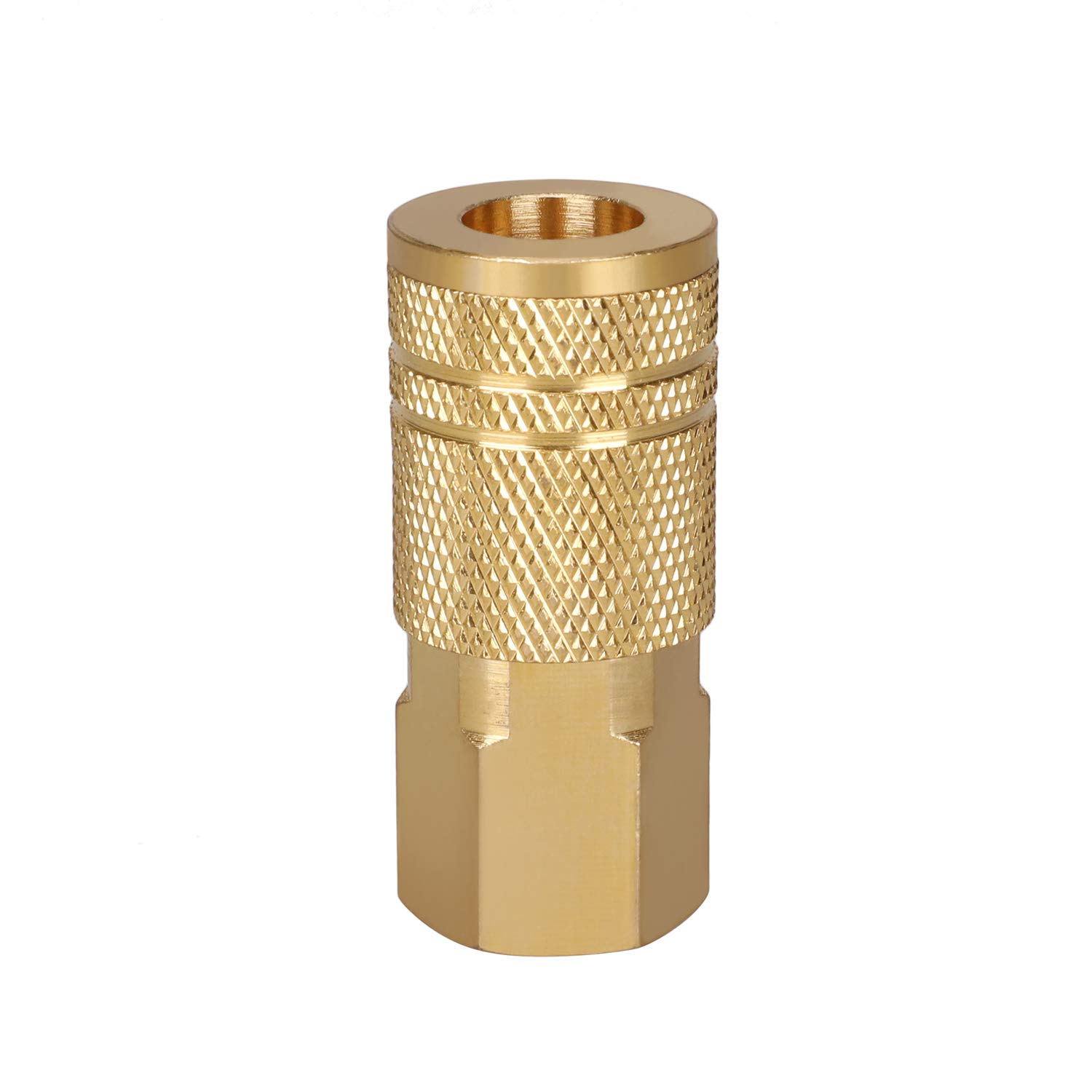 WYNNsky Industrial Air Coupler, 1/4 Inch Body Size, 3/8 Inch NPT Female Threads Size, Brass Air Hose Fittings