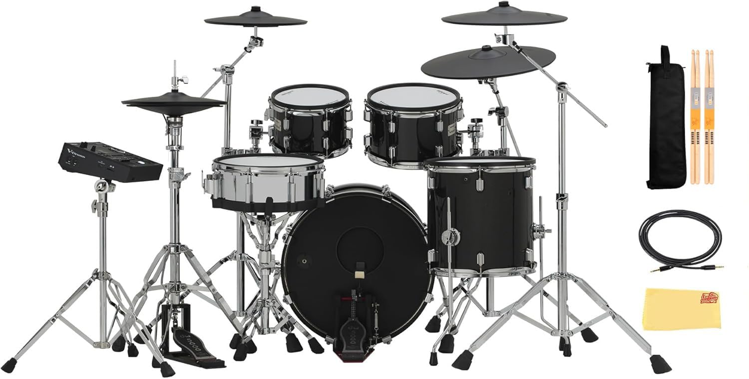 Roland VAD516 V-Drums Acoustic Design Electronic Drum Kit Bundle with Audio Cable, Drumsticks, Drumstick Bag, and Austin Bazaar Polishing Cloth