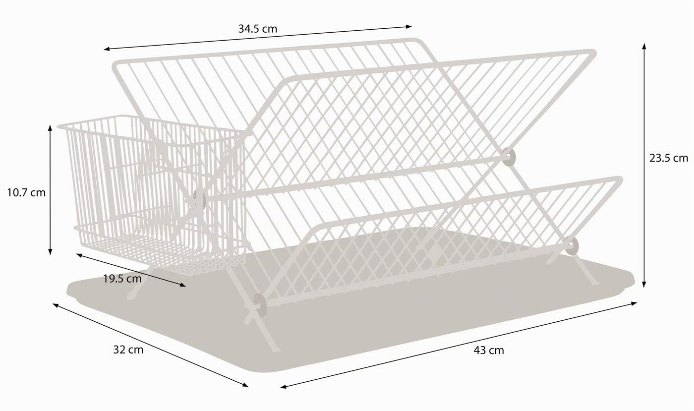 simplywire - Scolapiatti pieghevole - Rastrelliera con portaposate - Acciaio cromato