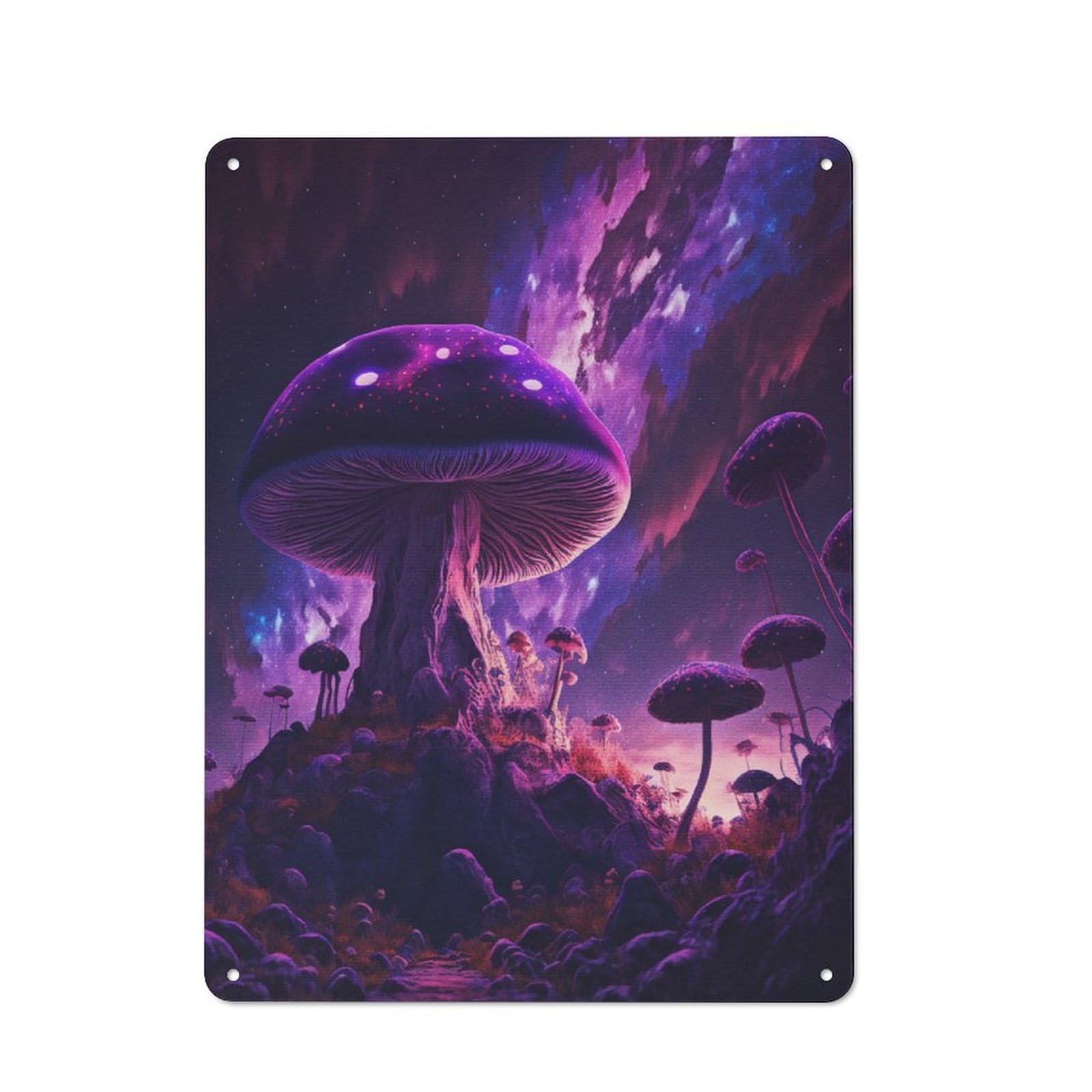 Junmoney Space Forest Mushroom For Lounge Or Reading Corner, Vintage Metal Sign 40X30cm, For Cooler-Season Styling In Lounge And Reading Corner
