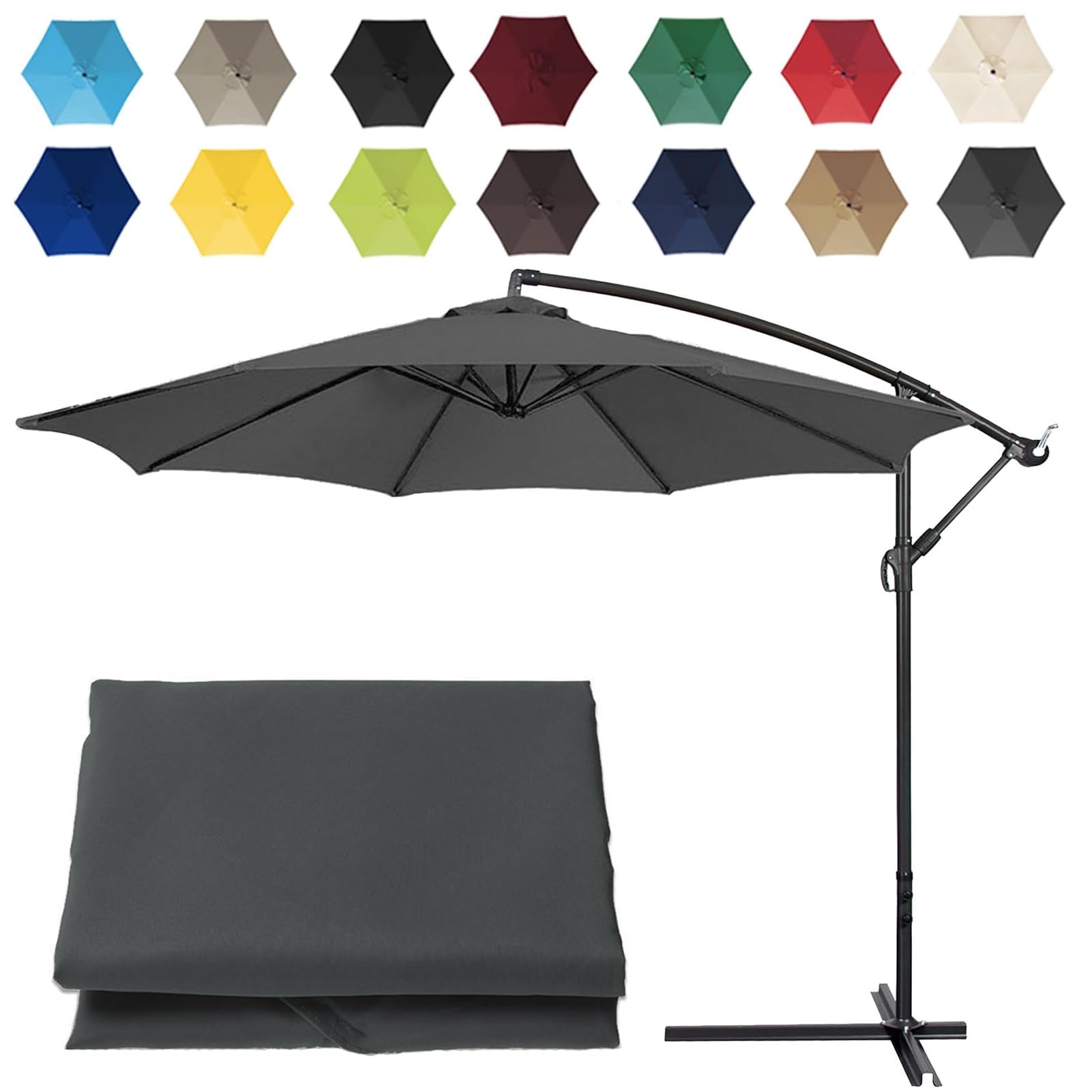 Murzoeky 2/2.3/2.5/2.7/3/3.50m Replacement Garden Parasol Canvas 6/8 Ribs Replacement Canopy For Parasol Umbrella Replacement Cloth,Replacement Parasol Canopy Waterproof,Garden Umbrella Parasol