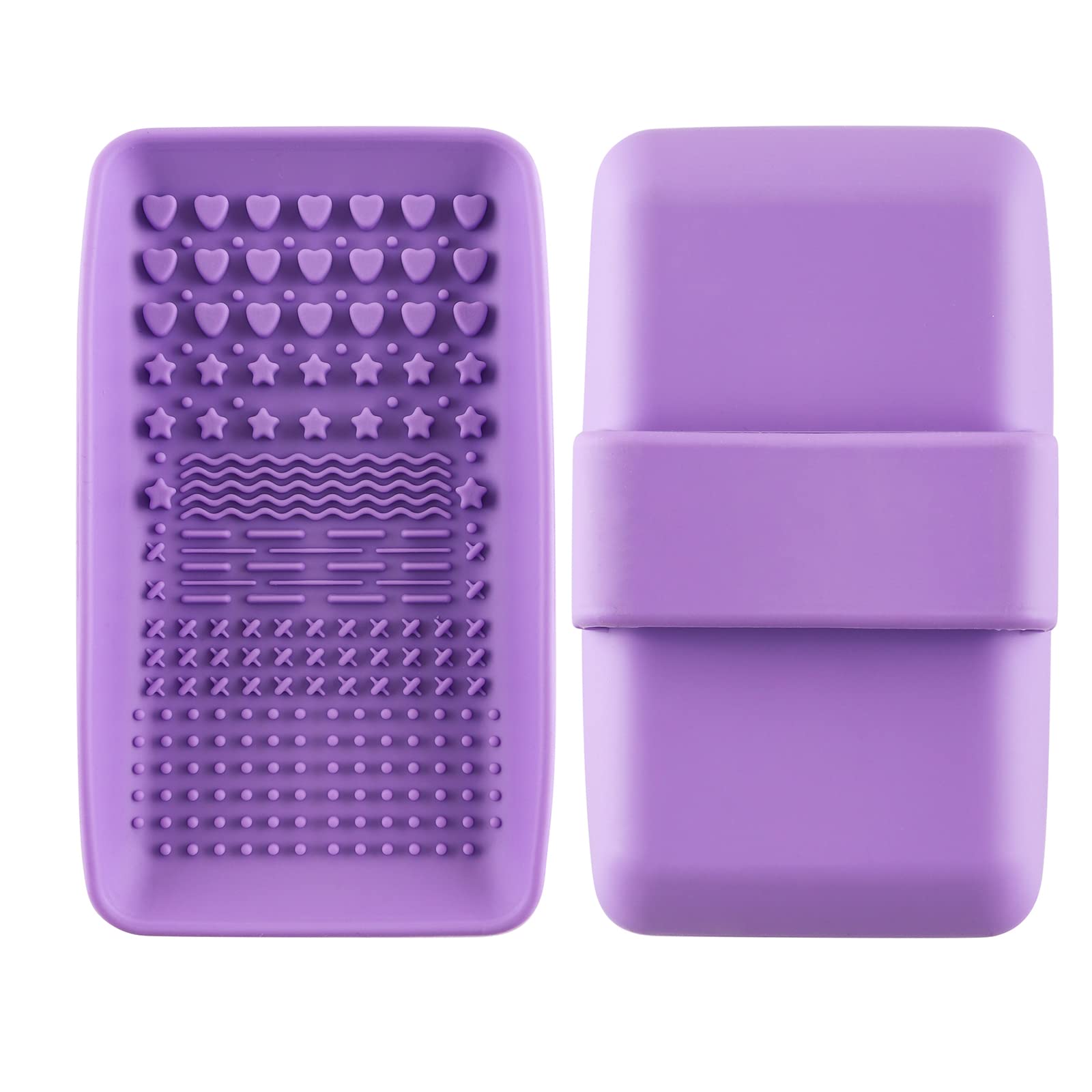 CYFUN DESIGN Blending Brushes Cleaning Mats,Handheld Silicone Crafting Ink Blending Brush Scrubber Brush Cleaner Foldable Washing Tools Panintbrush Cleaning Palette