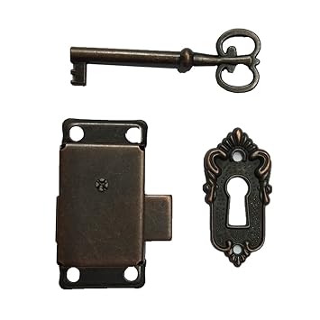 Bronze Small Brass Gold Plated Taro Cabinet Lock Iron Cabinet Door Locker Cupboard Door Lock Spring Door Lock (Bronze)