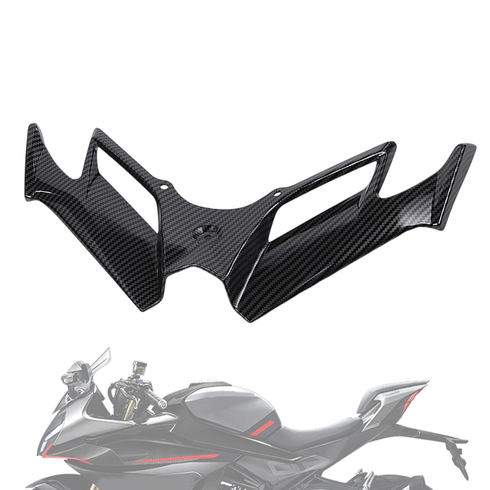 aerodinámico Delantero Delantero de biciclta: Aletas de Motocicleta de Recubrimiento de Fibra de Carbono | ala de Viento en biciclea | Spoiler Lateral Frente a la para Motocicleta, b