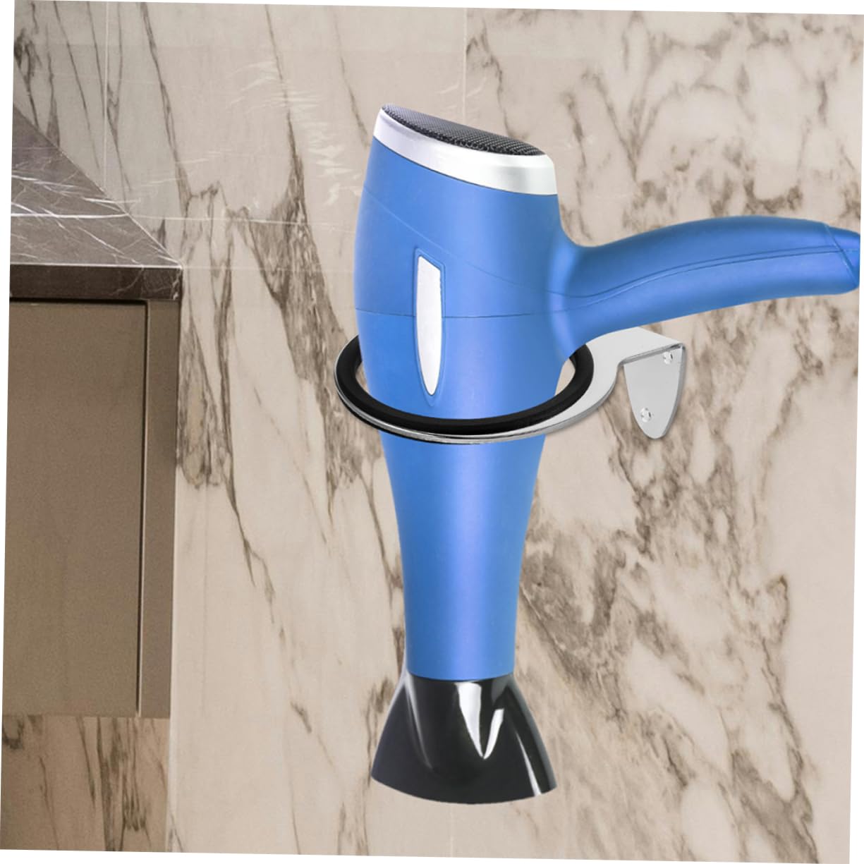 8 Piezas Soporte Pared para Secador Pelo Acero Inoxidable Montaje Rápido Organizador Espacio Baño Salón Hogar