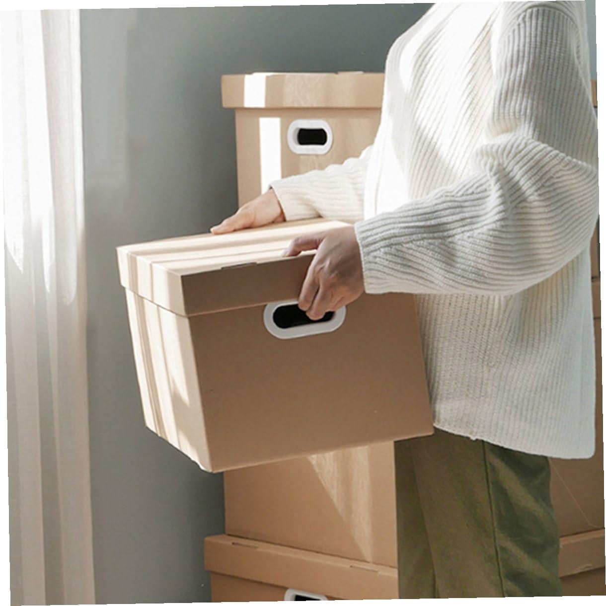 Caja de Almacenamiento de Documentos de Kraft con Tapa Organizador Resistente para Oficina y Hogar Caja Multifuncional para Archivos Cartas y Recibos Diseño Duradero y Espacioso