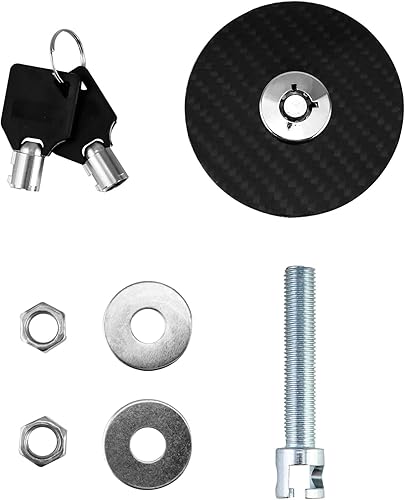 Miniatura 7 de QWORK Cerradura de capó de coche, kit de 2 piezas universal de pasador de llave de cubierta de capó de motor, kit de clip de aleación de aluminio,