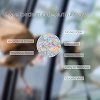 Vista 5 de Lotus - Adhesivos para ventana anticolisión – Calcomanías de prisma recordatorio de vidrio – Evita golpes de pájaros – Decora tus puertas