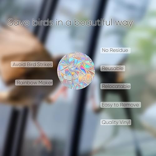 Miniatura 7 de Pegatinas de ventana anticolisión arcoíris para ataques de pájaros, calcomanías de vinilo no adhesivas de prisma para ventana, evita que los pájaros