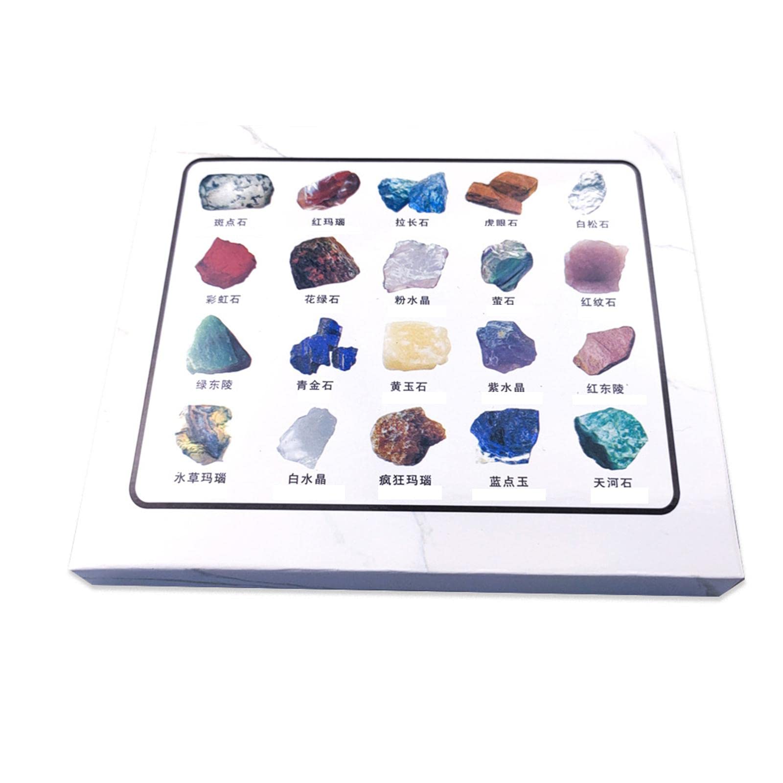 Kit Didattico Rocce Cristalli Minerali 20 Pezzi Pietre in Geologia per Bambini Scatola Da Collezione Adatto per Decorazione Casa, 3 pezzi