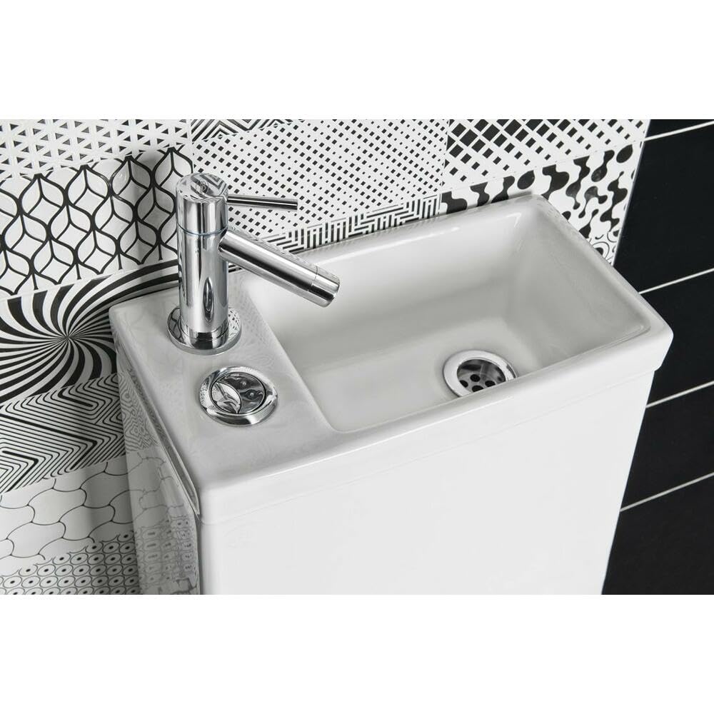 HYGIE - Inodoro combinado con lavabo, salida vertical y horizontal, color blanco