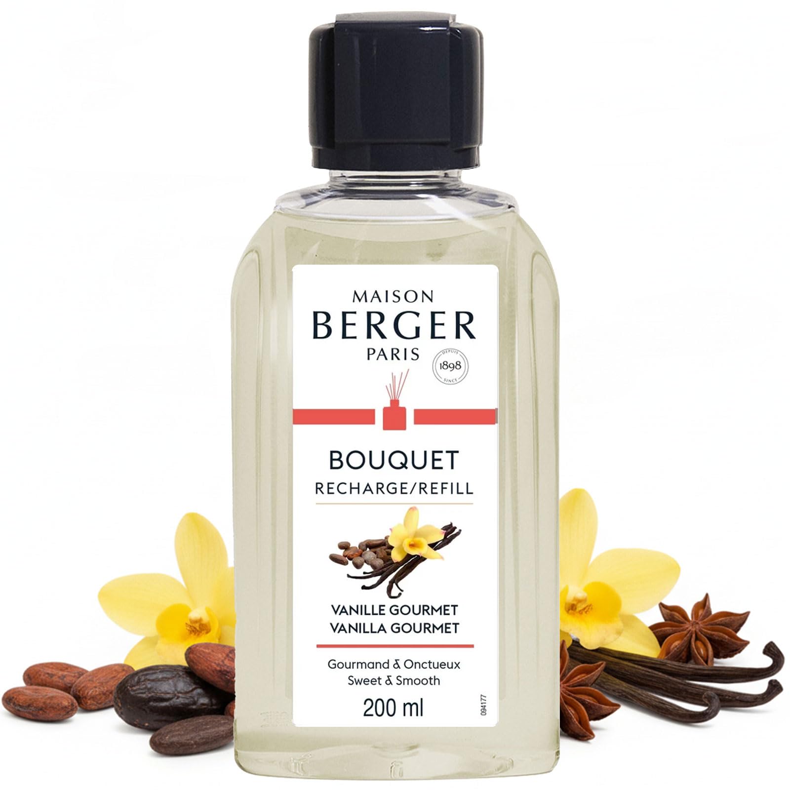 Vanilla Gourmet Fragrance Refill – 200mL (6.76 Fluid Ounces) Scented Oil for Reed and Ceramic Diffusers Warm Vanilla and Cocoa Blend with Rum and Tonka – Rich Gourmand Scent