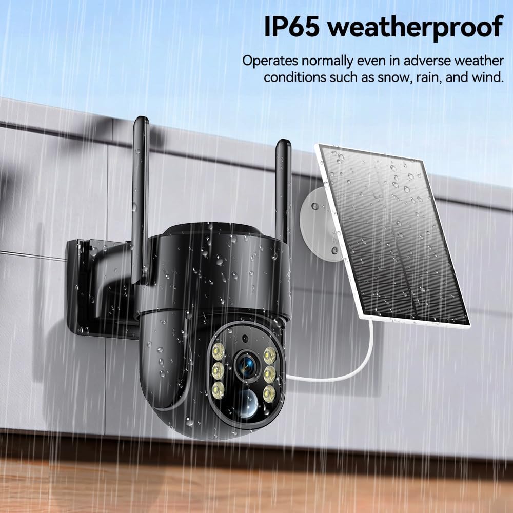 Solar Security Cameras Wireless Outdoor, 5G&2.4GHz Cameras for Home Security, 2K Solar Outdoor Camera, Color Night Vision, AI Human Detection, 2-Way Talk, Siren Alarms (Two) - Image 5