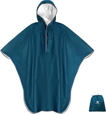 ANYOO Waterproof Rain Poncho Lightweight Packable Raincoat for Adults