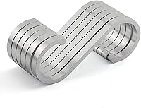 Vista 1 de 12pcs Silver Space Aluminio S Hook Flat S Shape Baño Cocina Barandilla S Colgador Multiusos Cuchara Sartén Olla Toallas, etc. Accesorios Perchas