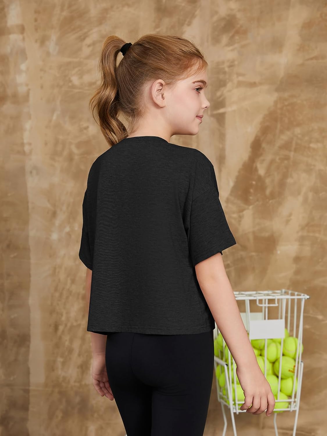 ZDC Girls Short Sleeve Crop Tops Kids Casual Crewneck T-Shirts Basic Tees 5-14 Years - Image 2