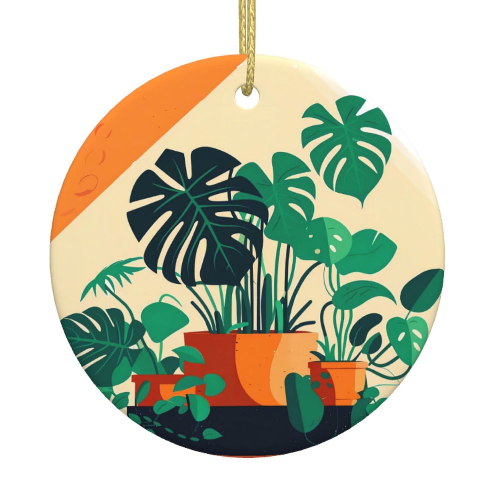 Cartoon Turtle Back Bamboo Printed Christmas Tree Ceramic Ornaments Holiday Decoration Christmas Unique Pendant for Christmas Party