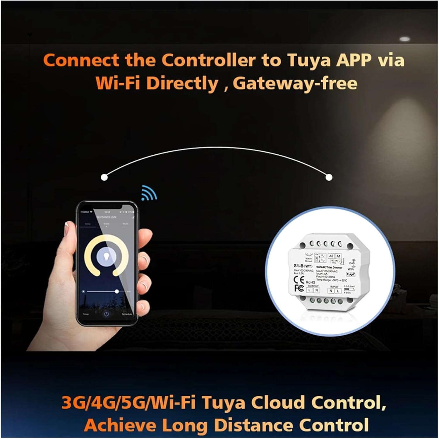 1PCS Life AC Dimmer LED Controller Button Switch Control 110V 220V 230V Remote Control(RT6)