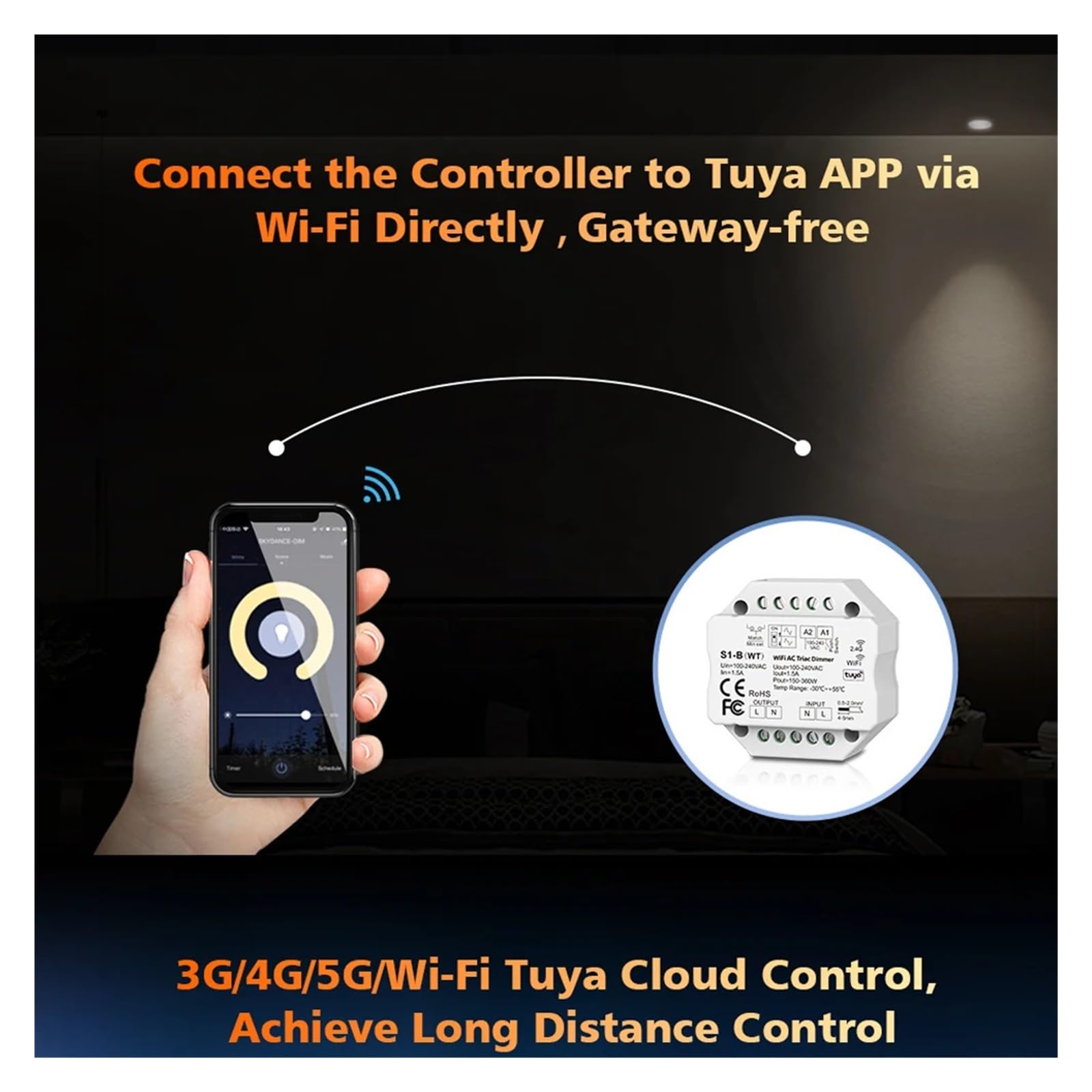 1 szt. Tuya Smart Life WiFi Zigbee RF AC ściemniacz kontroler LED przycisk sterowania 110 V 220 230 bezprzewodowy pilot zdalnego sterowania (TW1B)