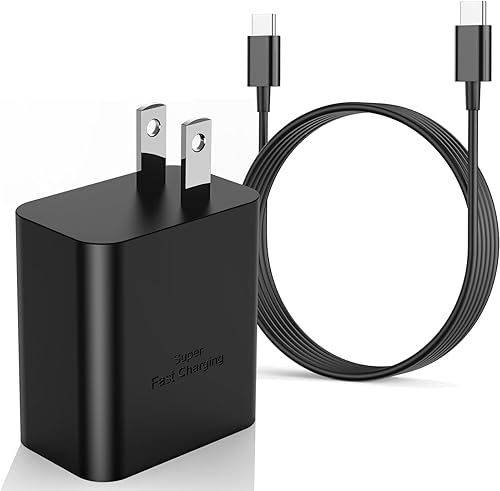 Cargador rápido tipo C, cargador de pared USB C de 45 W, bloque de carga súper rápida y cable tipo C de 6 pies soporta carga súper rápida 2.0 para