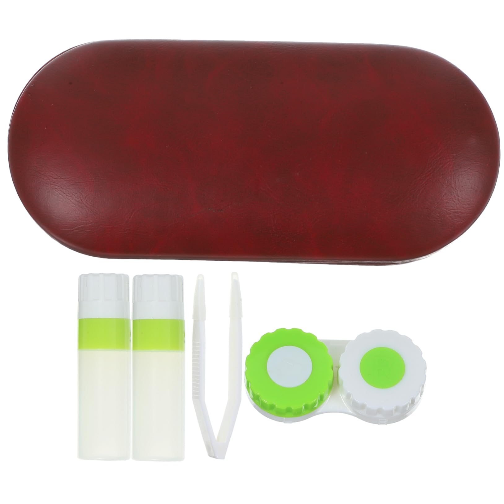 Ipetboom 5juegos Estuche De Gafas Doble Portátil Caja De Almacenamiento para Gafas y Lentes De Contacto para Viajes y Actividades Al Aire Material PU Resistente y Ligero