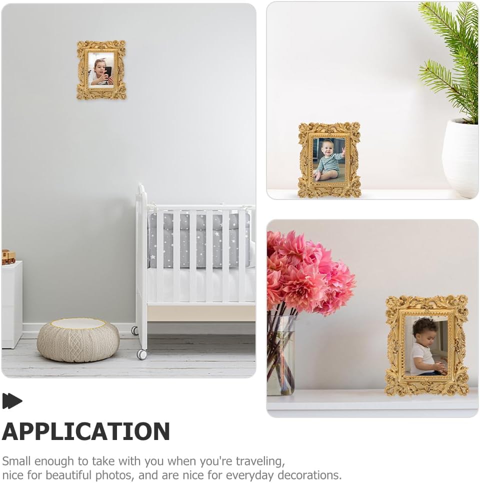 Abaodam Mini Photo Frame 3-pack Vintage Style Picture Frames for Jewelry and Small Item Display Photo Prop Tabletop Decor Travel Photos Gallery Walls 3.93 X 3.34 X 0.39 in image 4