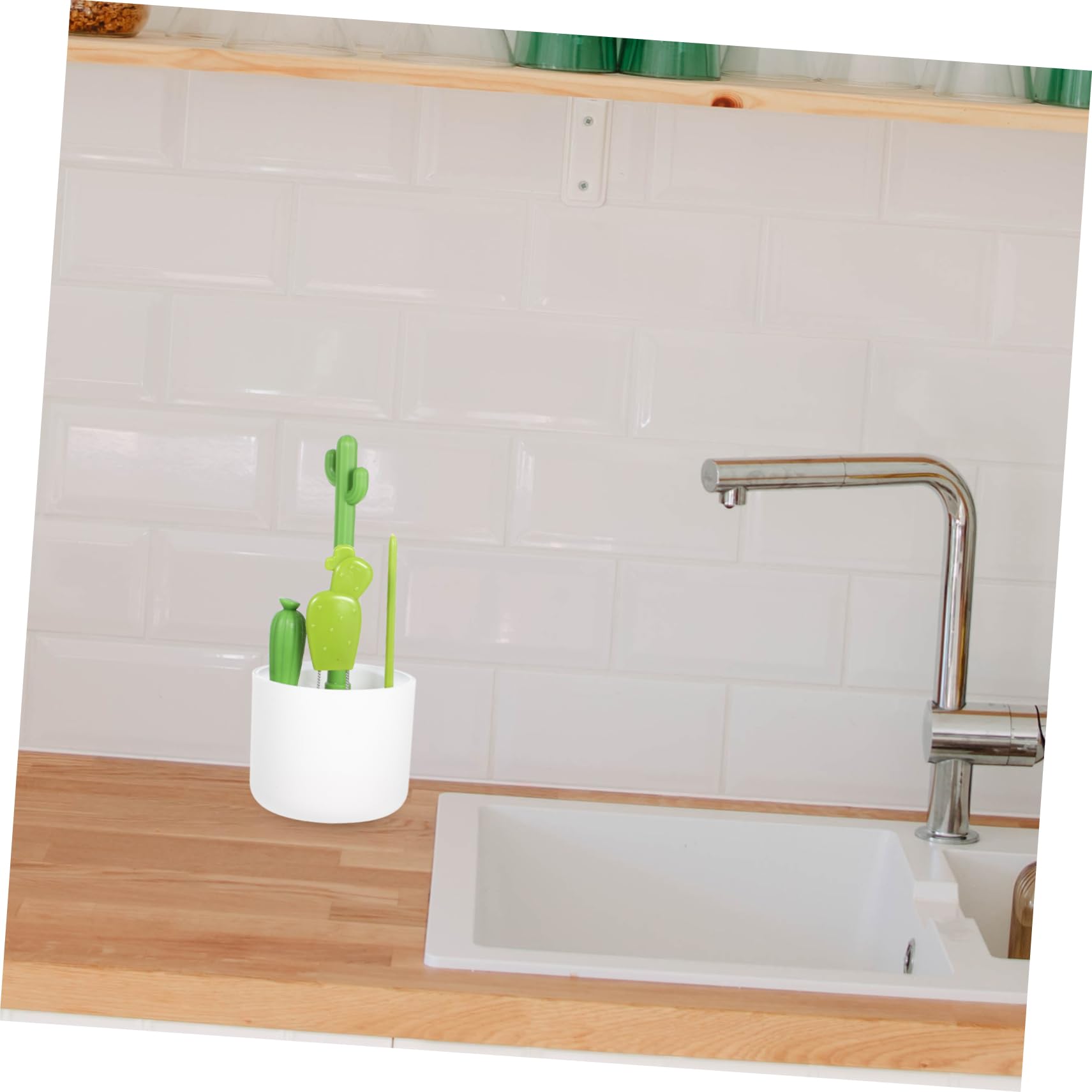 3 Set spazzola per bottiglie di cactus pennello per scanalature sospese pennello per coperchio Set di spazzole per spazi stretti detersivo detergente quotidiano per coperchi Didiseaon