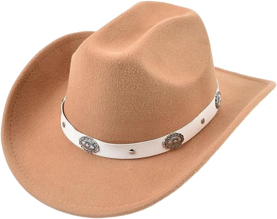 Women's Western Style Cowboy Cowgirl Hat Fashion Felt Hats Suitable for Western Events and Music Festivals