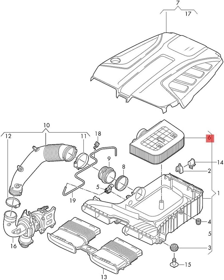 Miniatura 2 de [Piezas de repuesto] Elemento de filtro de aire automático para VW para Touareg para Audi Q7 Q8 SUV 4M 4L 3.0 TDI TFSI Accesorios de coche