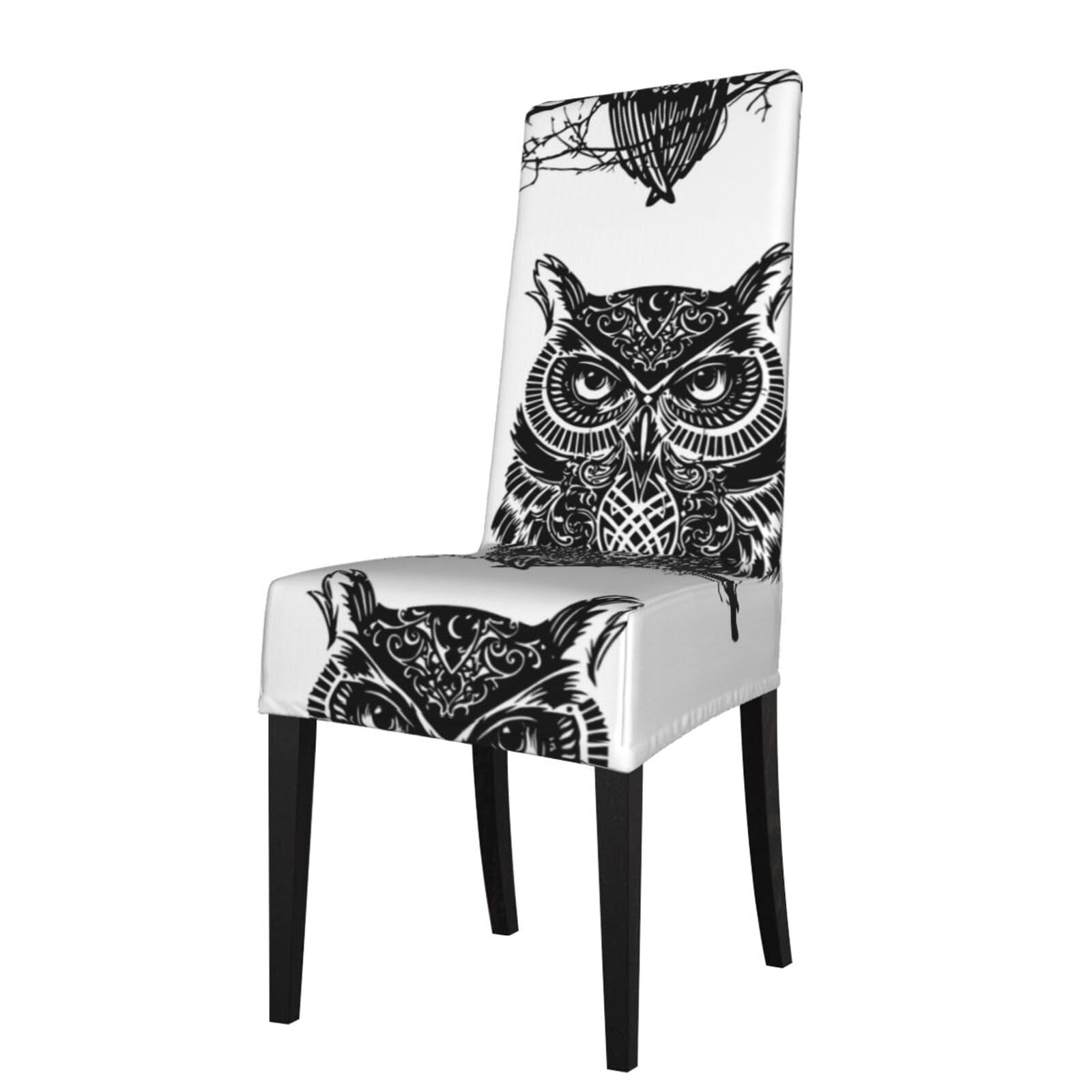 YYHHAOFA owl Prints Dining Chair Throws – Stretch Slipcovers Revitalize Your Seating with Easy Style & Easy Care