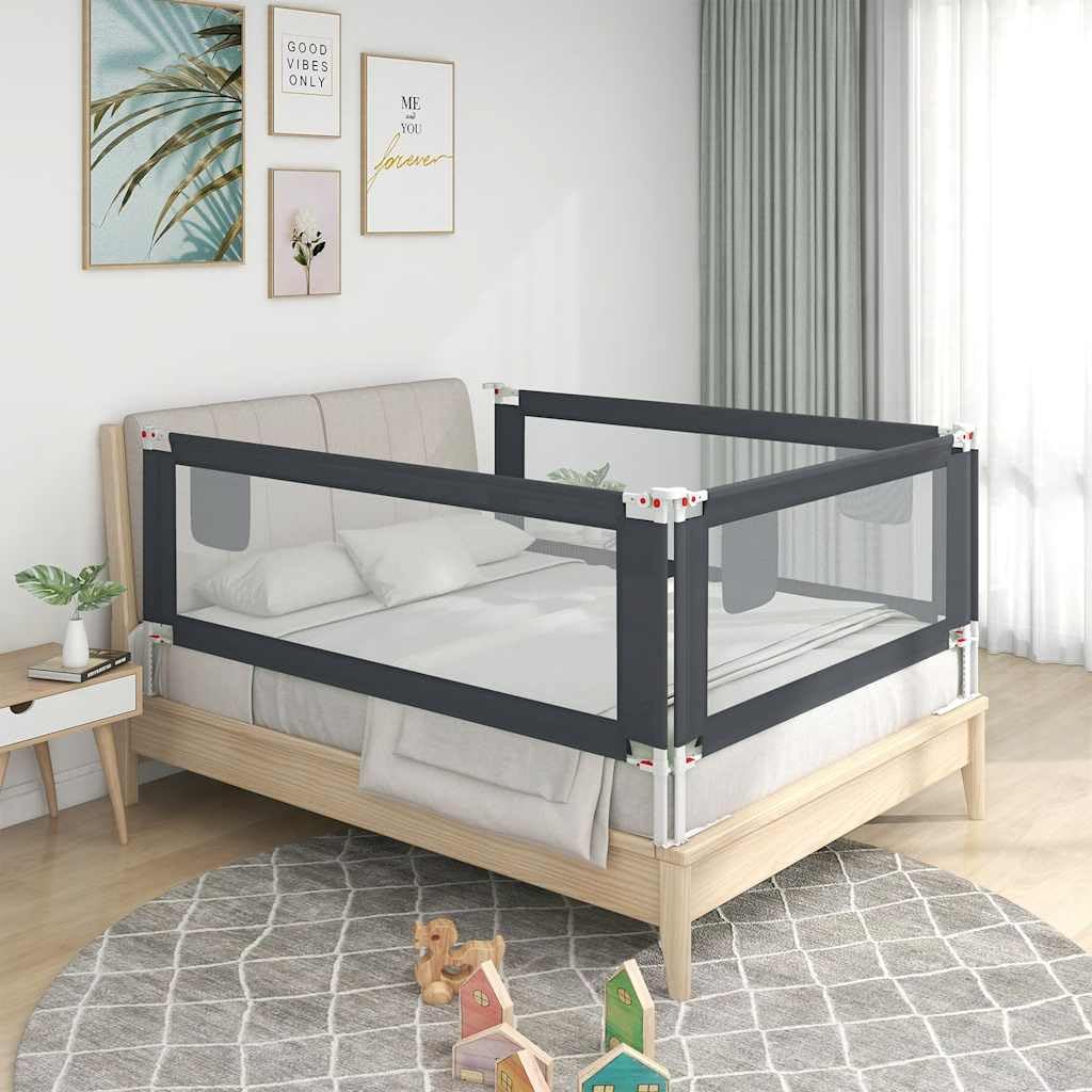 Generisch Kleinkind-Bettschutzgitter Dunkelgrau 160x25 cm Stoff,Baby & Kleinkind,Babysicherheit,Baby-Bettschutzgitter,10230