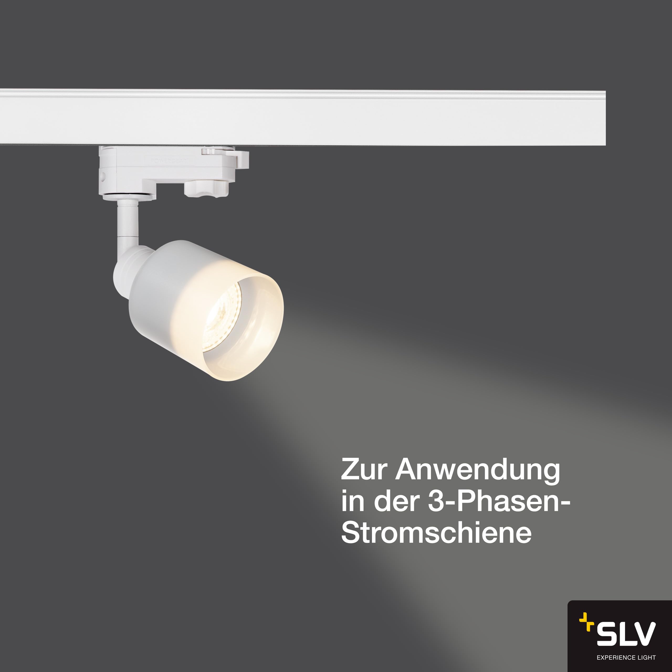 SLV faretto sistema trifase PURI TRACK QPAR51 vetro/faretto, spot LED, faretto a plafone, sistema a binari, illuminazione di interni / GU10 10W bianco