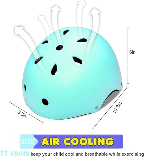 Miniatura 3 de Juego de casco de bicicleta para niños, certificado por la CPSC con rodilleras, coderas, muñequeras, casco ajustable para edades de 3-5-8-15 años,